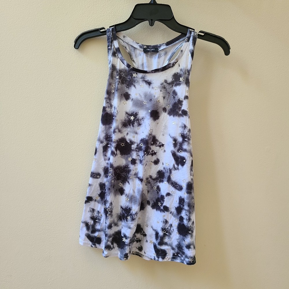 Terez Racerback tie dye tank top w/ stars